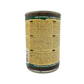 Natural Greatness Lata Cordero con Papaya y Arándanos 400g Perro Comida húmeda para Perros Patitas&co