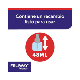 Feliway Friends Difusor + Recambio 48ml 1 Mes Feromonas para Gatos Patitas&co