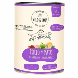 Milo y Lola Pollo y Pato (Alimentación Natural Completa) Perro Comida húmeda para Perros Patitas&co