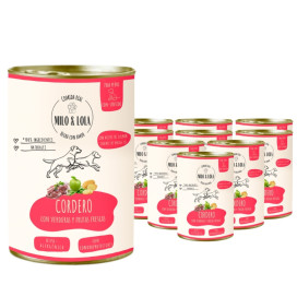 Pack 12 Latas Milo y Lola Cordero para Perro (12x380g) Comida húmeda para Perros Patitas&co