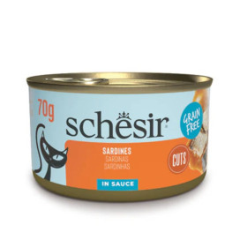 Schesir Filetes de Sardina en Salsa para Gatos 70g Comida húmeda para gatos Patitas&co