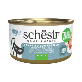 Schesir Lata Atun y Merluza en Gelatina para Gato Comida húmeda para gatos Patitas&co