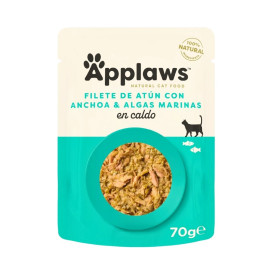 Applaws Sobre Filete Atun con Anchoa en Caldo 70g Gato Comida húmeda para gatos Patitas&co
