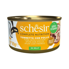 Schesir Lata Atún con Filetes de Pollo en Gelatina Comida húmeda para gatos Patitas&co