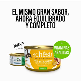 Schesir Lata Atún con Filetes de Pollo en Gelatina Comida húmeda para gatos Patitas&co
